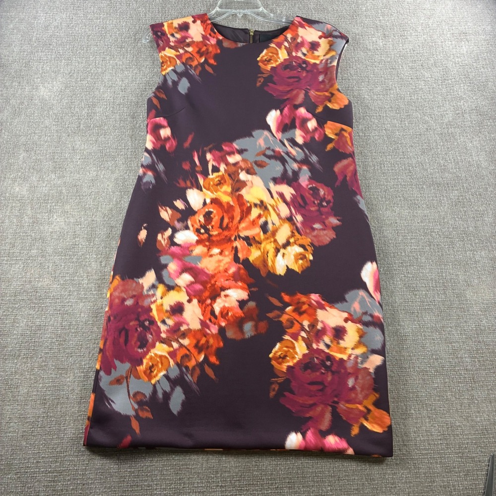 Cynthia Rowley NWT Floral Sleeveless Shift Dress Purple Orange Size 6 Mini